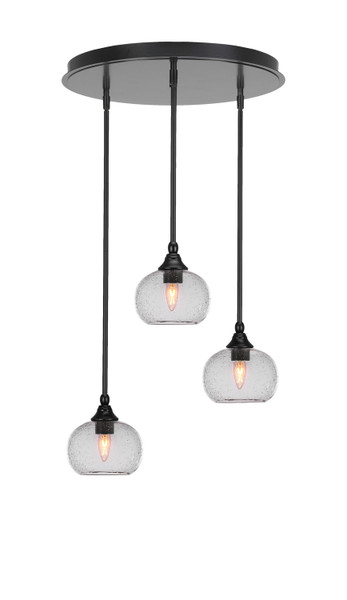 Toltec Lighting - 2183-MB-202 - Three Light Pendalier - Empire - Matte Black