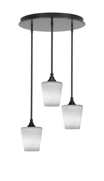 Toltec Lighting - 2183-MB-4031 - Three Light Pendalier - Empire - Matte Black
