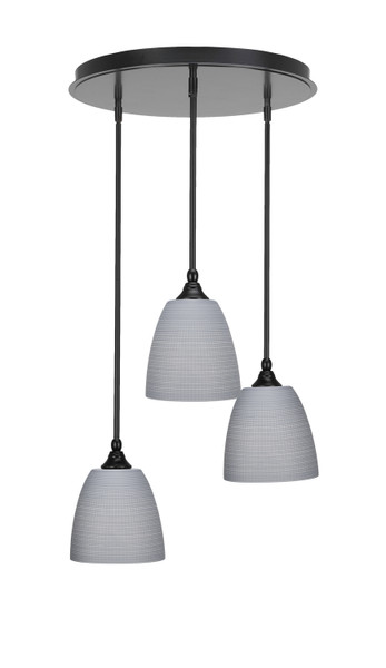 Toltec Lighting - 2183-MB-4072 - Three Light Pendalier - Empire - Matte Black