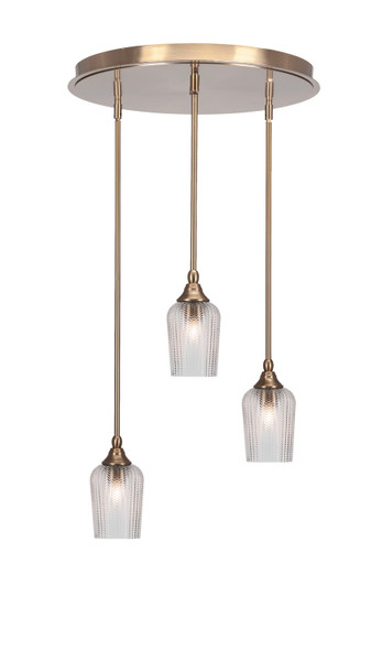 Toltec Lighting - 2183-NAB-4250 - Three Light Pendalier - Empire - New Age Brass