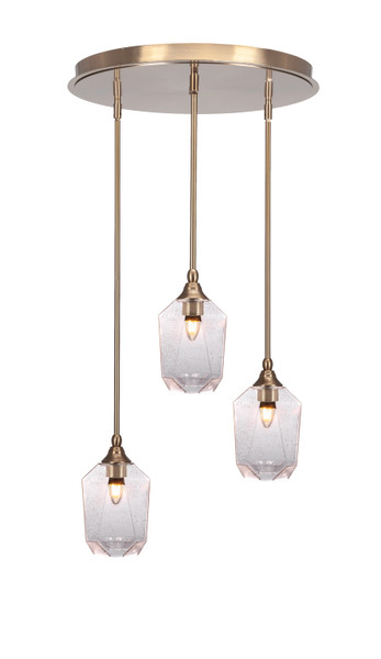 Toltec Lighting - 2183-NAB-4460 - Three Light Pendalier - Empire - New Age Brass