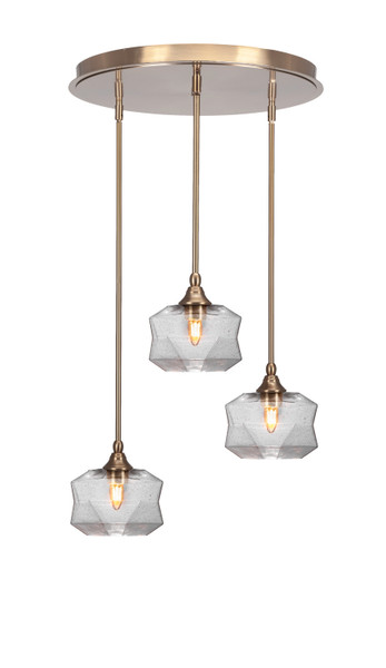 Toltec Lighting - 2183-NAB-4490 - Three Light Pendalier - Empire - New Age Brass