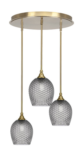 Toltec Lighting - 2183-NAB-4902 - Three Light Pendalier - Empire - New Age Brass