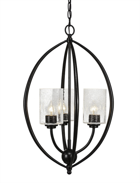 Toltec Lighting - 2414-DG-300 - Three Light Pendant - Marquise - Dark Granite