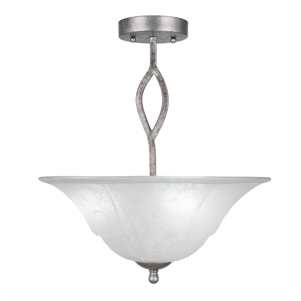 Toltec Lighting - 242-AS-53615 - Three Light Semi-Flush Mount - Revo - Aged Silver