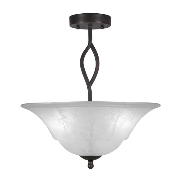 Toltec Lighting - 242-DG-53615 - Three Light Semi-Flush Mount - Revo - Dark Granite
