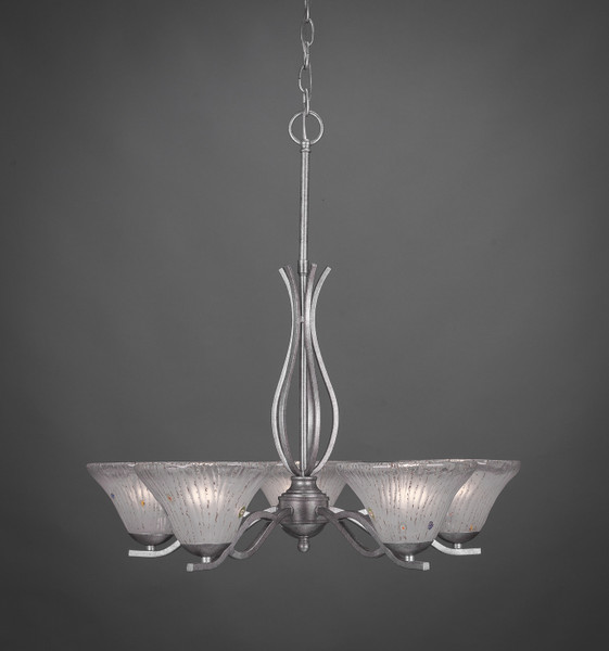 Toltec Lighting - 245-AS-751 - Five Light Chandelier - Revo - Aged Silver