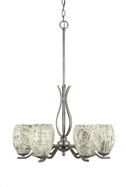 Toltec Lighting - 246-AS-5054 - Six Light Chandelier - Revo - Aged Silver