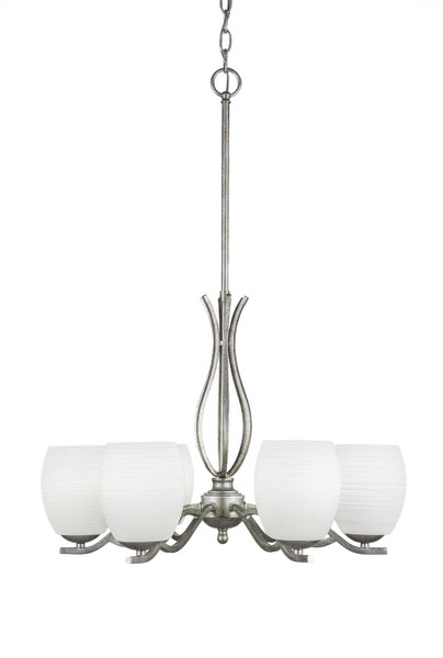 Toltec Lighting - 246-AS-615 - Six Light Chandelier - Revo - Aged Silver