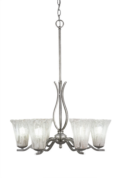 Toltec Lighting - 246-AS-729 - Six Light Chandelier - Revo - Aged Silver