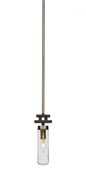 Toltec Lighting - 2501-ESBR-600 - One Light Mini Pendant - Salinda - Espresso & Brass