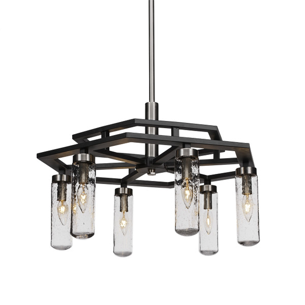 Toltec Lighting - 2506-MBBN-600 - Six Light Chandelier - Salinda - Matte Black & Brushed Nickel