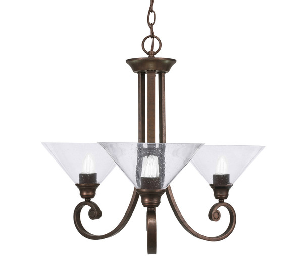 Toltec Lighting - 253-BRZ-304 - Three Light Chandelier - Curl - Bronze