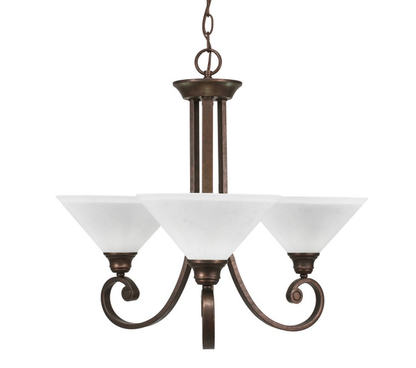 Toltec Lighting - 253-BRZ-314 - Three Light Chandelier - Curl - Bronze