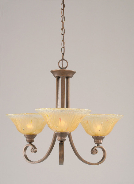 Toltec Lighting - 253-BRZ-730 - Three Light Chandelier - Curl - Bronze