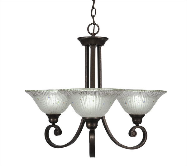 Toltec Lighting - 253-BRZ-731 - Three Light Chandelier - Curl - Bronze