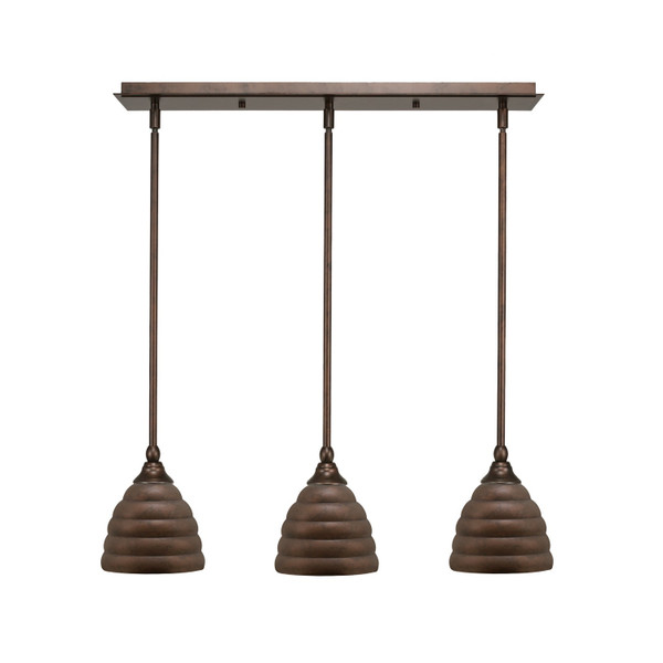 Toltec Lighting - 25-BRZ-425 - Three Light Multi Light Mini Pendant - Any - Black Copper