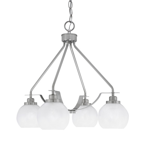 Toltec Lighting - 2604-BN-4101 - Four Light Chandelier - Odyssey - Brushed Nickel