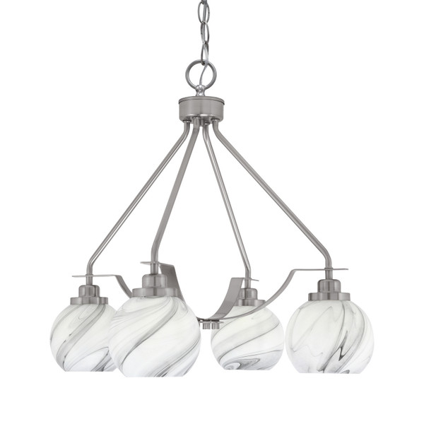 Toltec Lighting - 2604-BN-4109 - Four Light Chandelier - Odyssey - Brushed Nickel