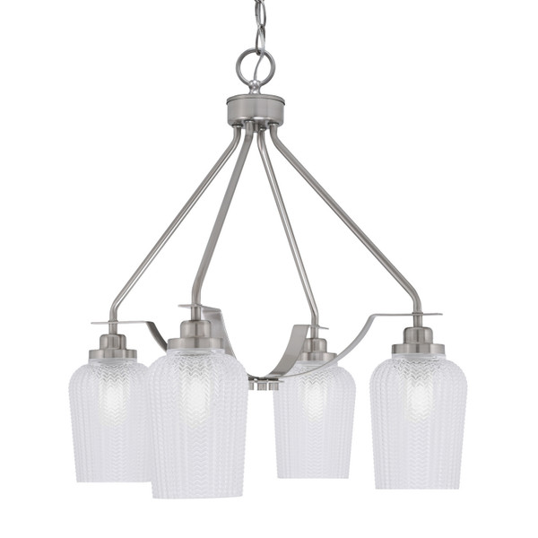 Toltec Lighting - 2604-BN-4250 - Four Light Chandelier - Odyssey - Brushed Nickel
