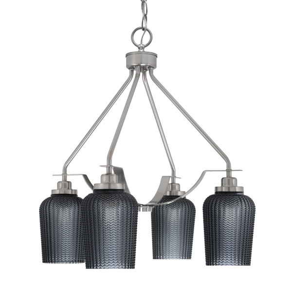 Toltec Lighting - 2604-BN-4252 - Four Light Chandelier - Odyssey - Brushed Nickel