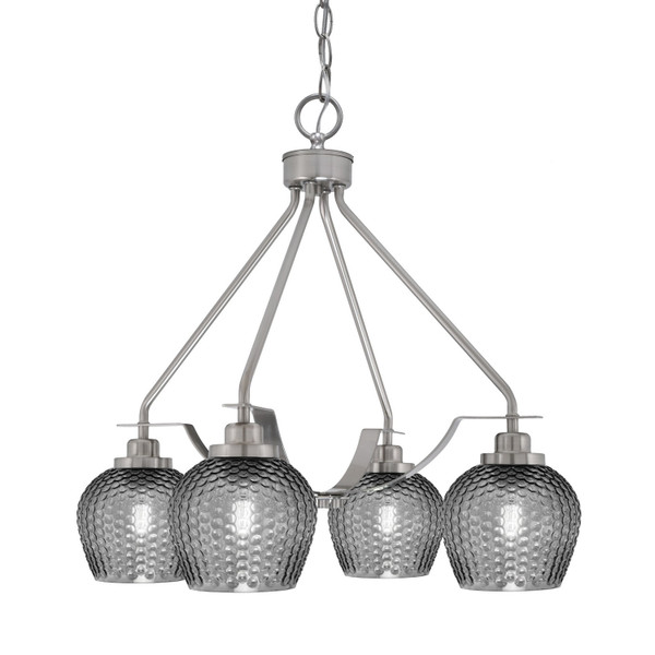 Toltec Lighting - 2604-BN-4602 - Four Light Chandelier - Odyssey - Brushed Nickel