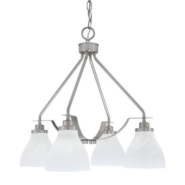Toltec Lighting - 2604-BN-4761 - Four Light Chandelier - Odyssey - Brushed Nickel