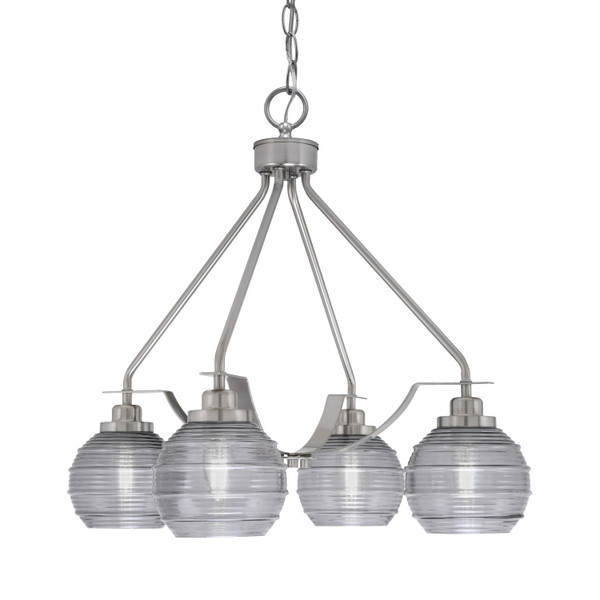 Toltec Lighting - 2604-BN-5112 - Four Light Chandelier - Odyssey - Brushed Nickel