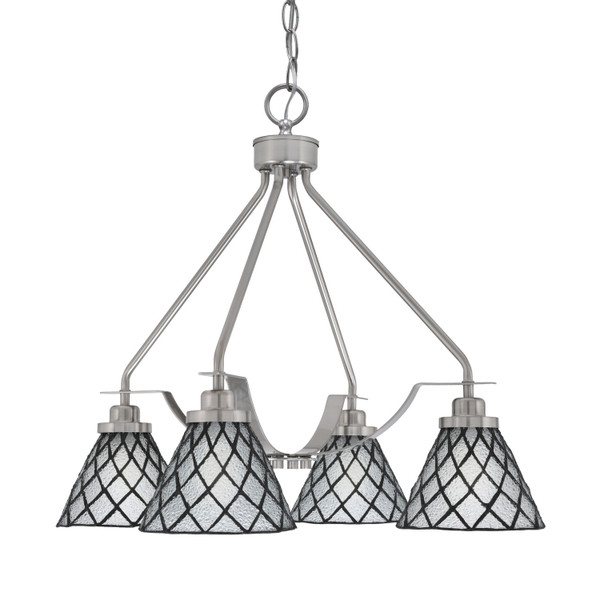 Toltec Lighting - 2604-BN-9185 - Four Light Chandelier - Odyssey - Brushed Nickel
