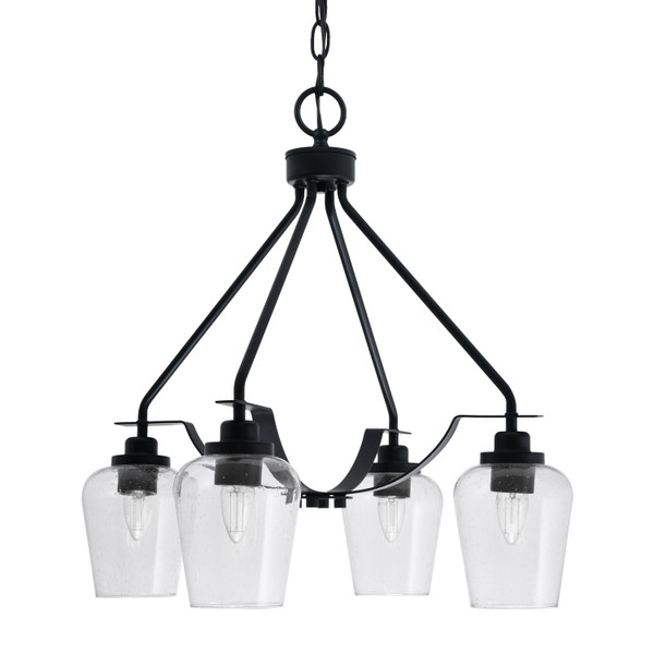 Toltec Lighting - 2604-MB-210 - Four Light Chandelier - Odyssey - Matte Black