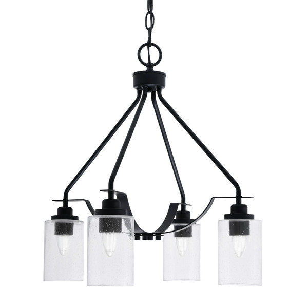 Toltec Lighting - 2604-MB-300 - Four Light Chandelier - Odyssey - Matte Black