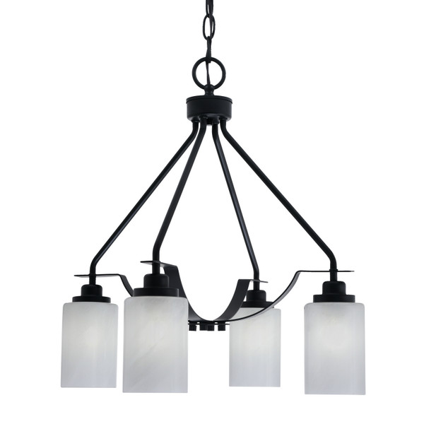 Toltec Lighting - 2604-MB-3001 - Four Light Chandelier - Odyssey - Matte Black