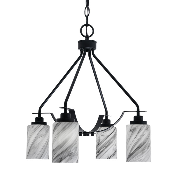 Toltec Lighting - 2604-MB-3009 - Four Light Chandelier - Odyssey - Matte Black