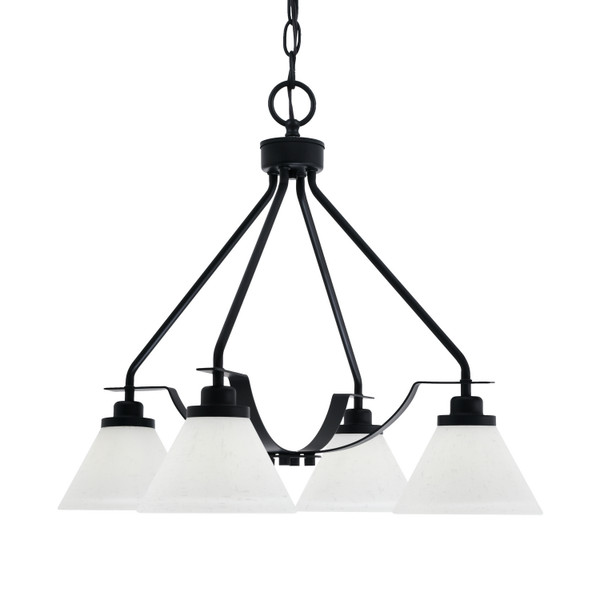 Toltec Lighting - 2604-MB-312 - Four Light Chandelier - Odyssey - Matte Black