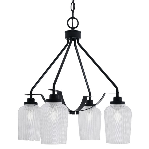 Toltec Lighting - 2604-MB-4250 - Four Light Chandelier - Odyssey - Matte Black