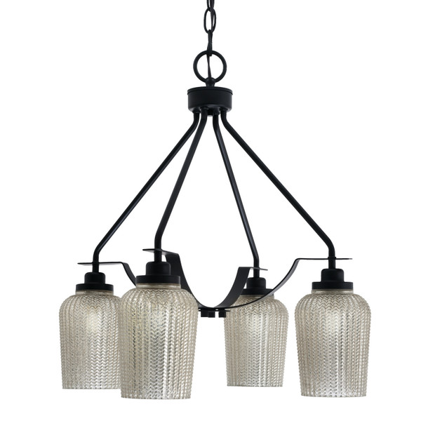 Toltec Lighting - 2604-MB-4253 - Four Light Chandelier - Odyssey - Matte Black