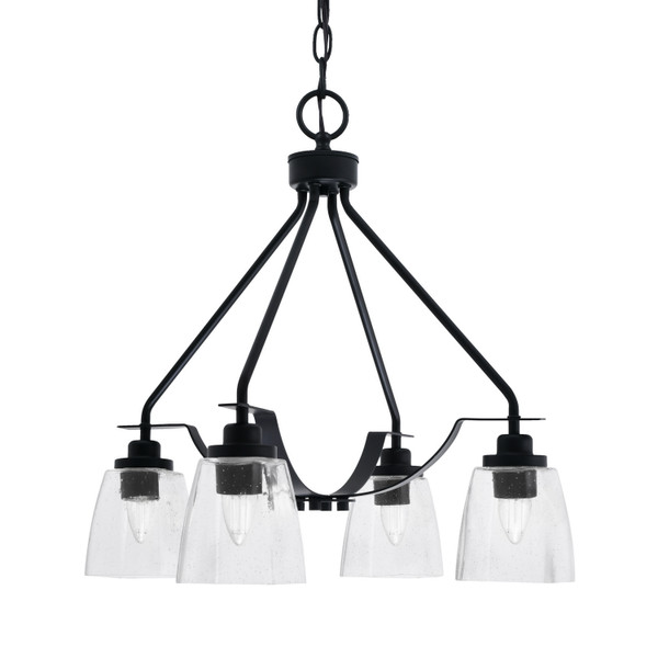 Toltec Lighting - 2604-MB-461 - Four Light Chandelier - Odyssey - Matte Black