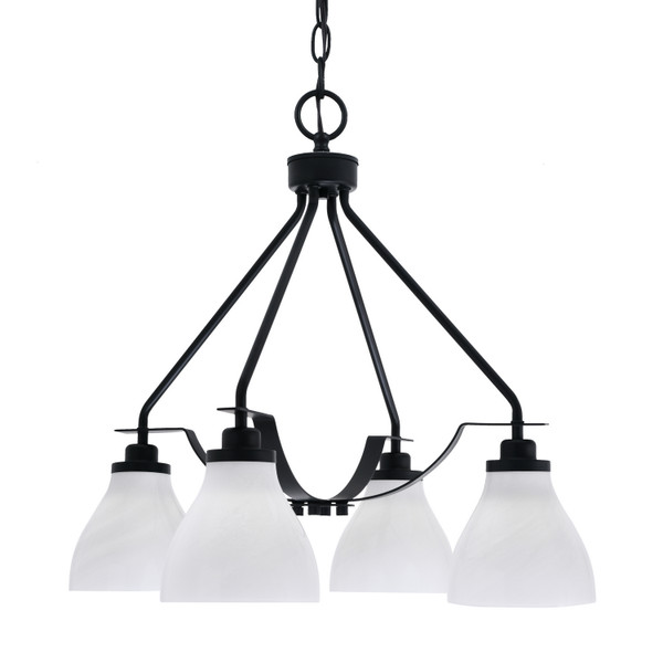 Toltec Lighting - 2604-MB-4761 - Four Light Chandelier - Odyssey - Matte Black