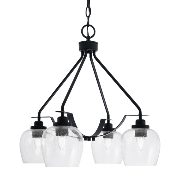 Toltec Lighting - 2604-MB-4810 - Four Light Chandelier - Odyssey - Matte Black