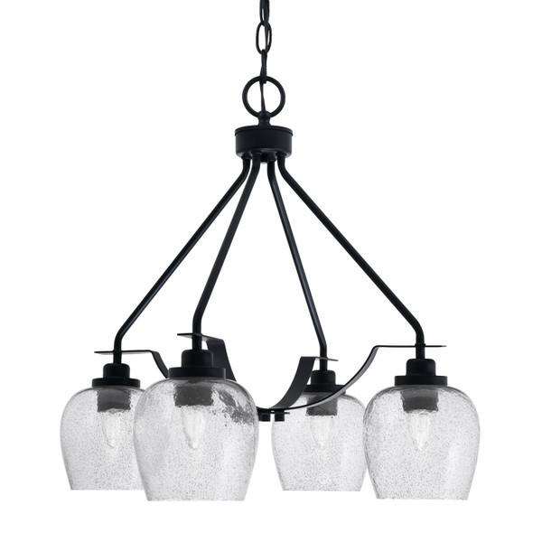 Toltec Lighting - 2604-MB-4812 - Four Light Chandelier - Odyssey - Matte Black