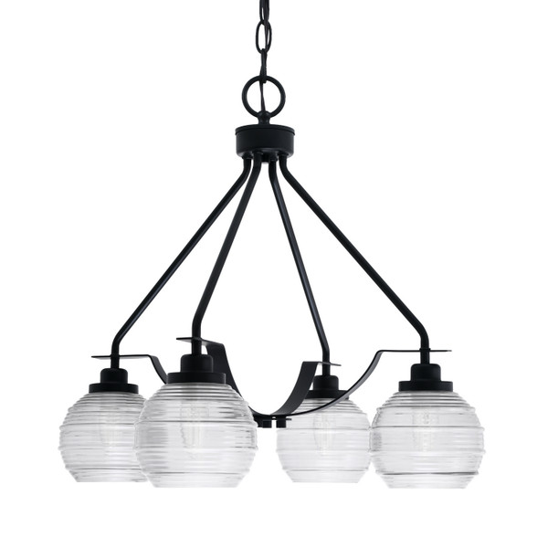 Toltec Lighting - 2604-MB-5110 - Four Light Chandelier - Odyssey - Matte Black