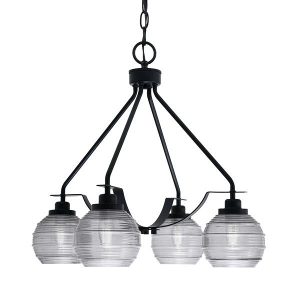 Toltec Lighting - 2604-MB-5112 - Four Light Chandelier - Odyssey - Matte Black
