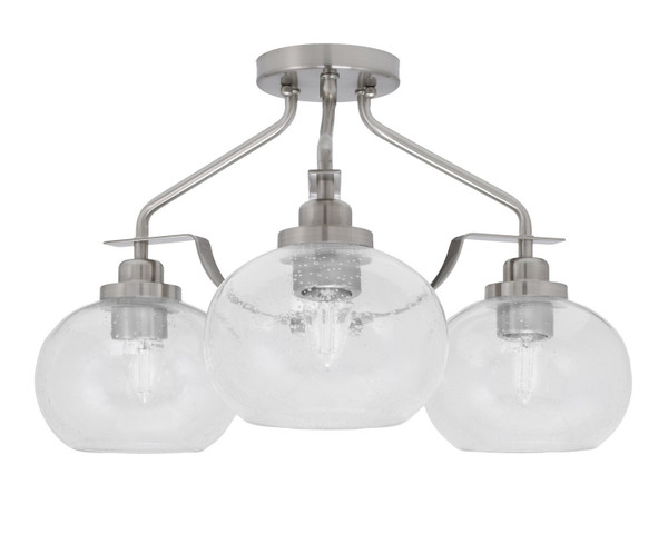 Toltec Lighting - 2607-BN-202 - Three Light Semi-Flush Mount - Odyssey - Brushed Nickel