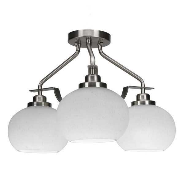Toltec Lighting - 2607-BN-212 - Three Light Semi-Flush Mount - Odyssey - Brushed Nickel