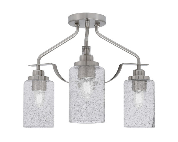Toltec Lighting - 2607-BN-3002 - Three Light Semi-Flush Mount - Odyssey - Brushed Nickel