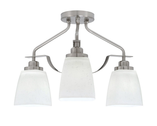 Toltec Lighting - 2607-BN-460 - Three Light Semi-Flush Mount - Odyssey - Brushed Nickel