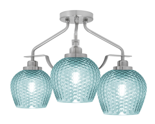 Toltec Lighting - 2607-BN-4605 - Three Light Semi-Flush Mount - Odyssey - Brushed Nickel