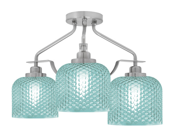 Toltec Lighting - 2607-BN-4615 - Three Light Semi-Flush Mount - Odyssey - Brushed Nickel