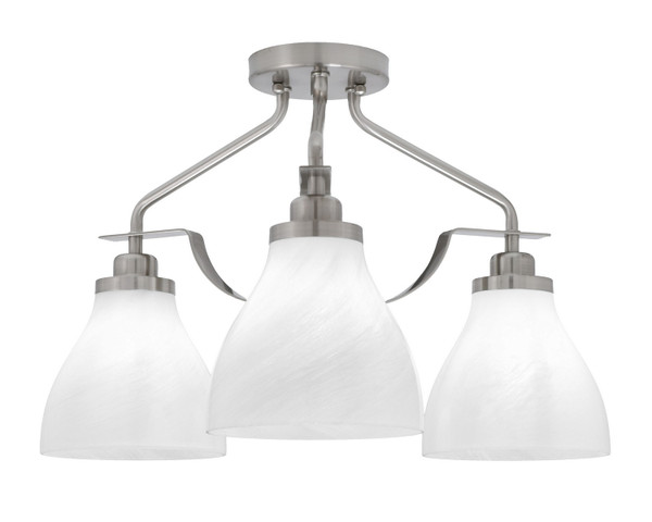 Toltec Lighting - 2607-BN-4761 - Three Light Semi-Flush Mount - Odyssey - Brushed Nickel