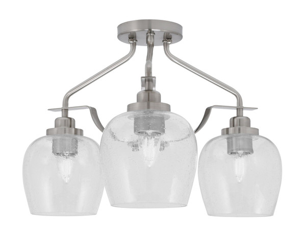 Toltec Lighting - 2607-BN-4810 - Three Light Semi-Flush Mount - Odyssey - Brushed Nickel